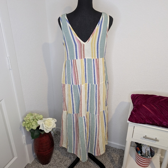 Marine layer Corinne Maxi Dress in Multi Stripe - Picture 9 of 12
